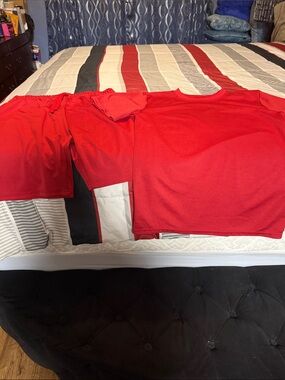 Men's Red Athletic Shirt and Shorts Set